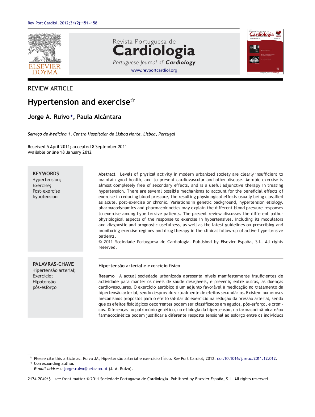 Hypertension and exercise 