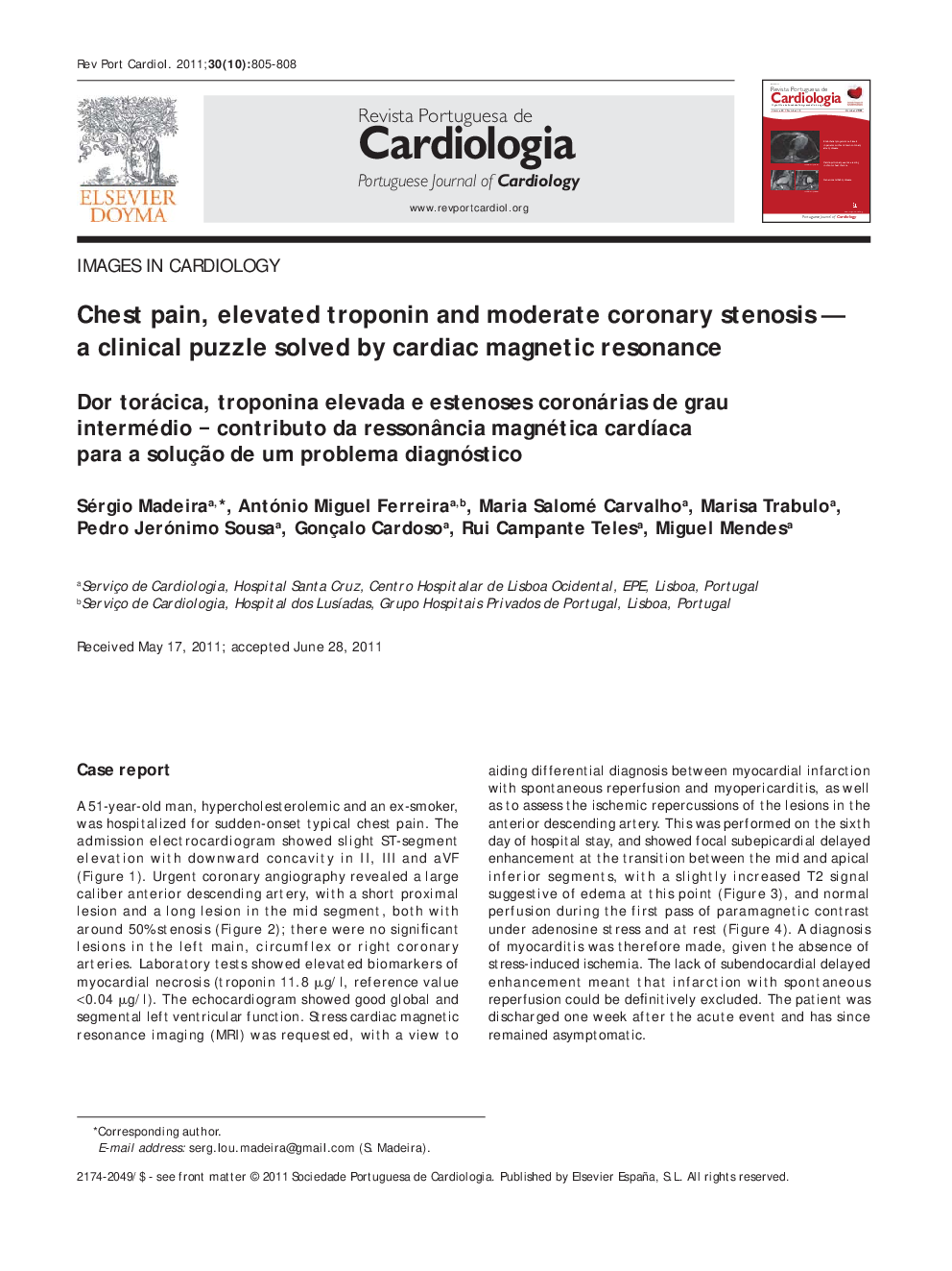 Chest pain, elevated troponin and moderate coronary stenosis - a clinical puzzle solved by cardiac magnetic resonance