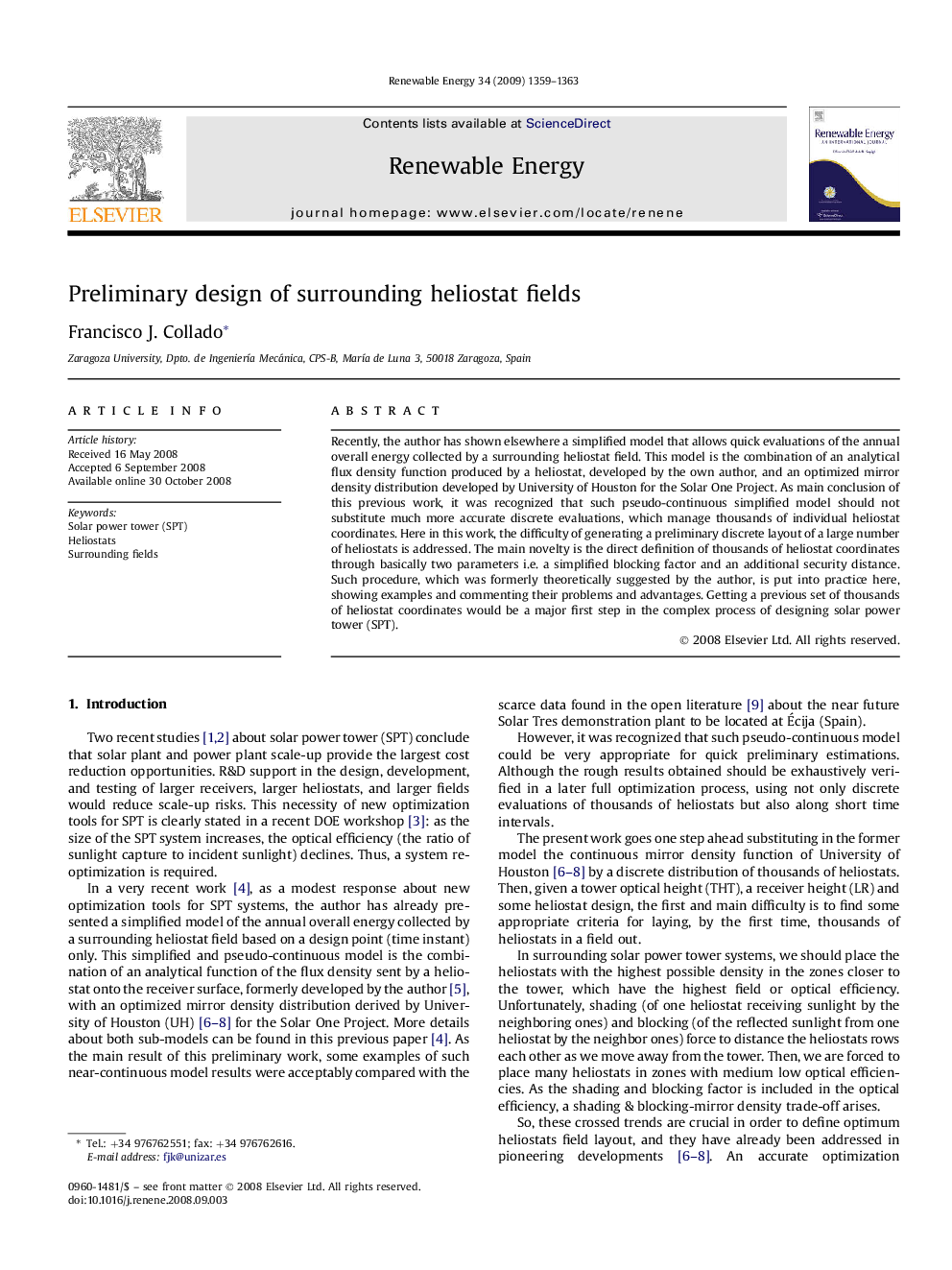 Preliminary design of surrounding heliostat fields