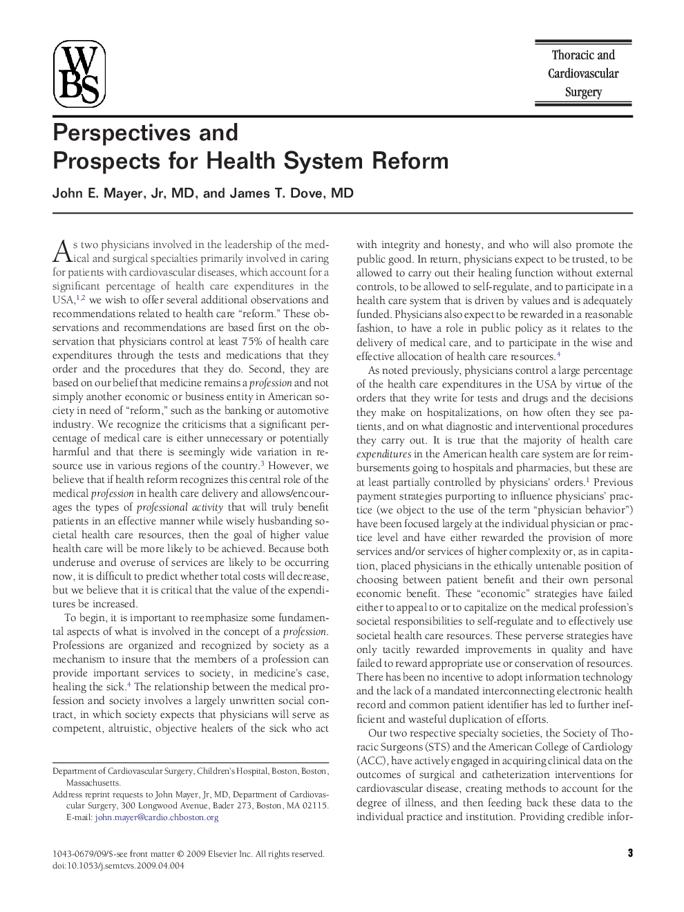 عکس صفحه اول مقاله: Perspectives and Prospects for Health System Reform Perspectives and Prospects for Health System Reform