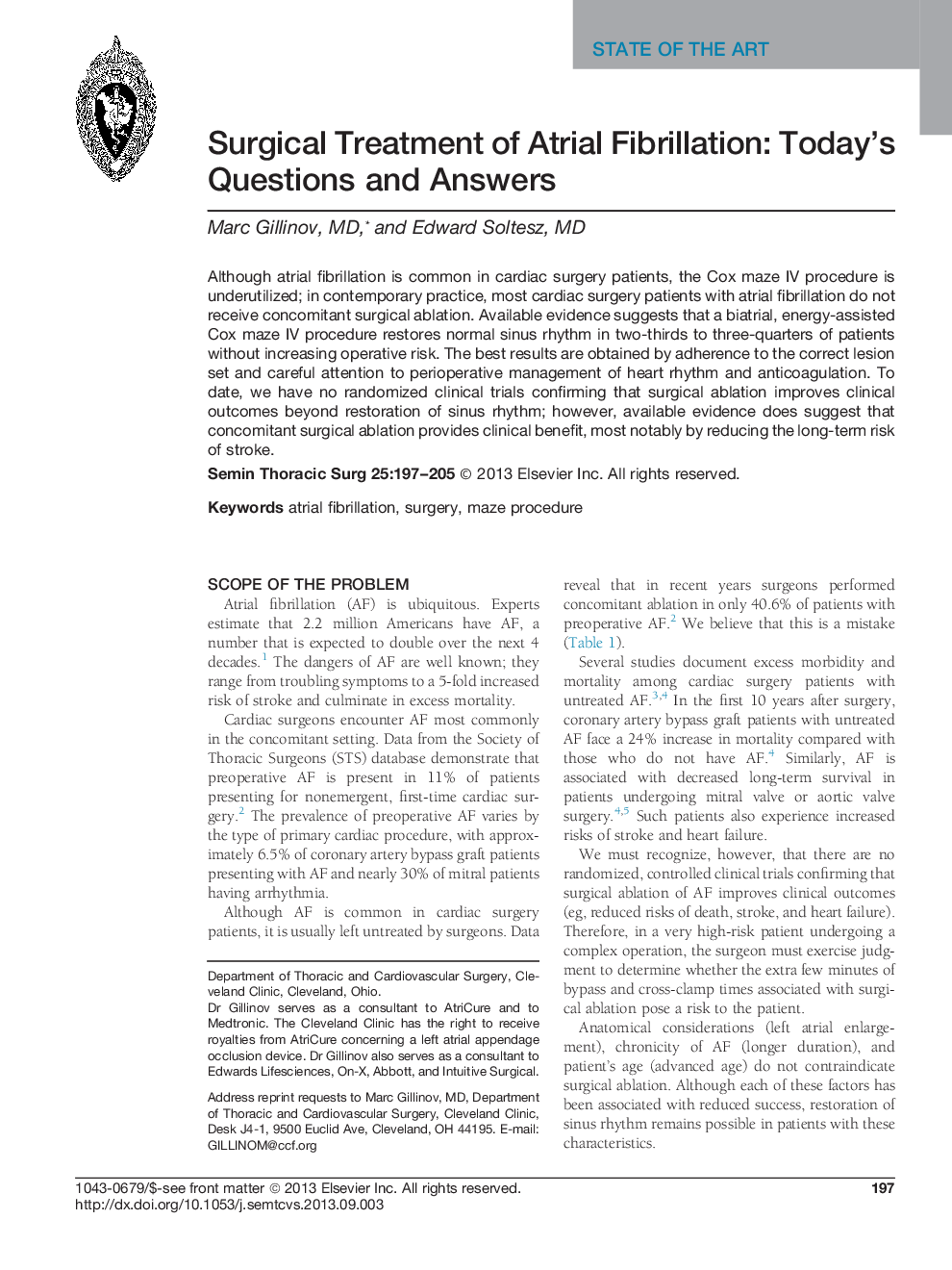 Surgical Treatment of Atrial Fibrillation: Today’s Questions and Answers 