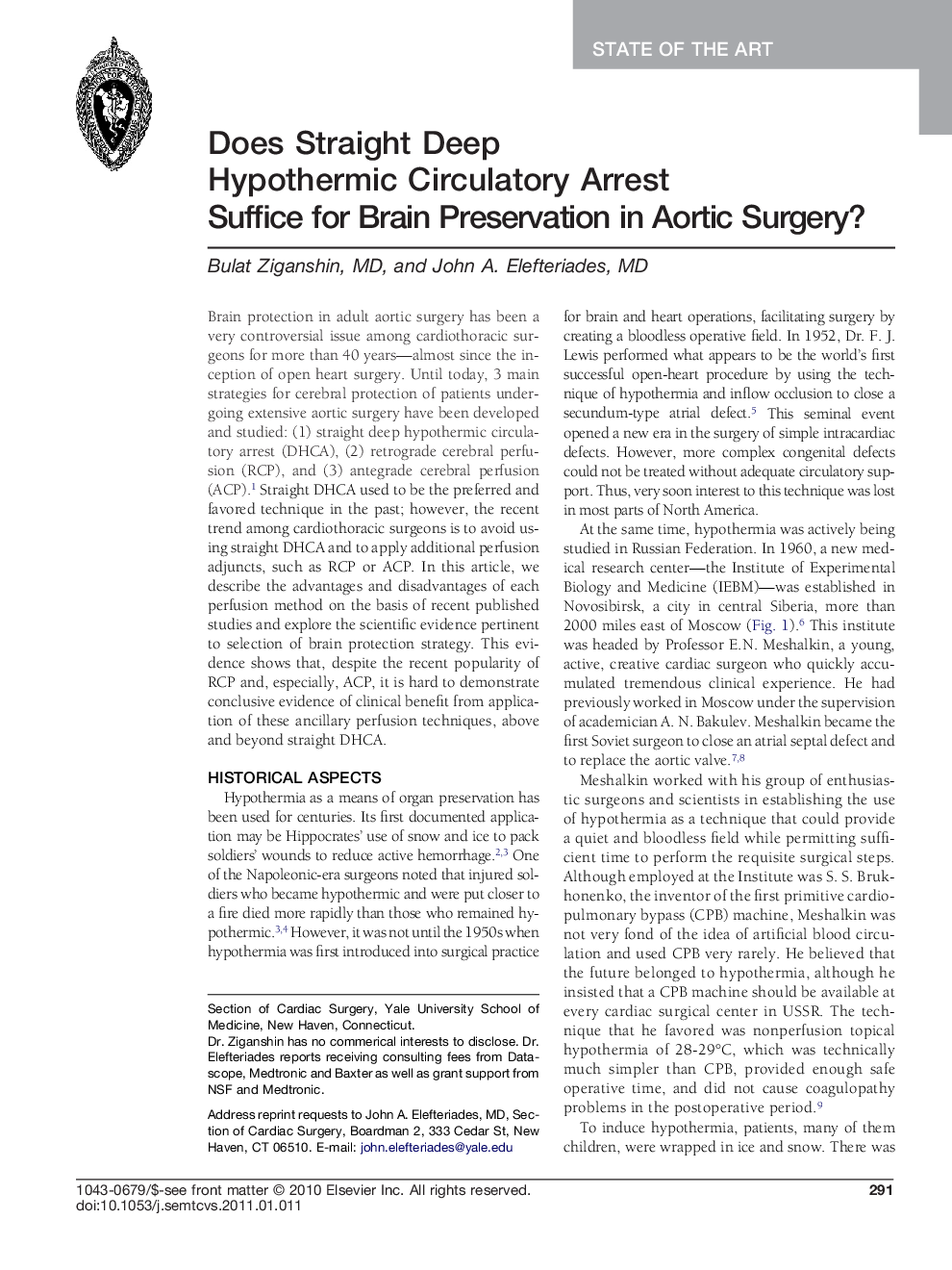 Does Straight Deep Hypothermic Circulatory Arrest Suffice for Brain Preservation in Aortic Surgery?