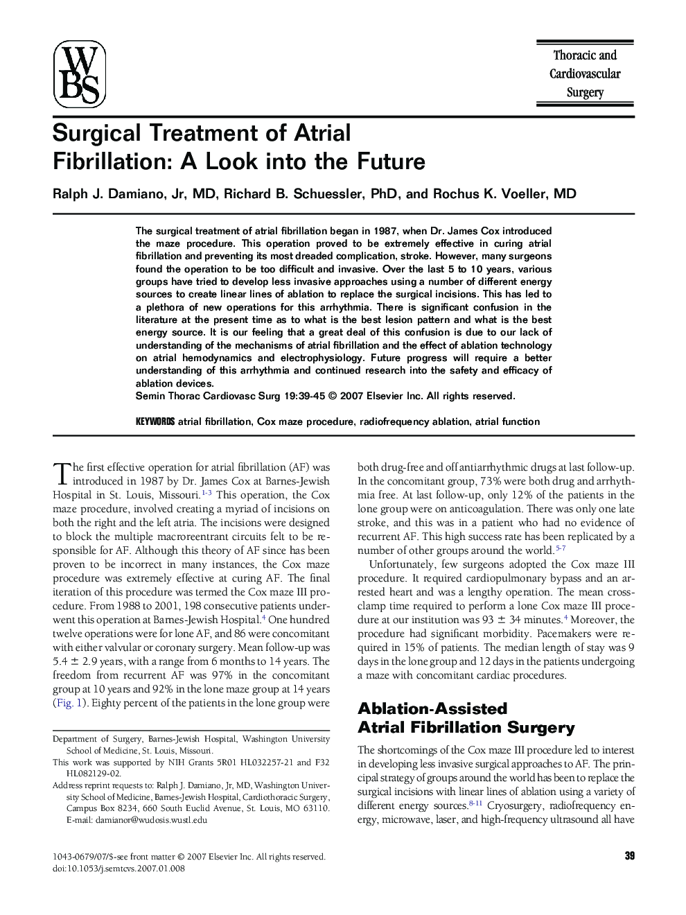 Surgical Treatment of Atrial Fibrillation: A Look into the Future