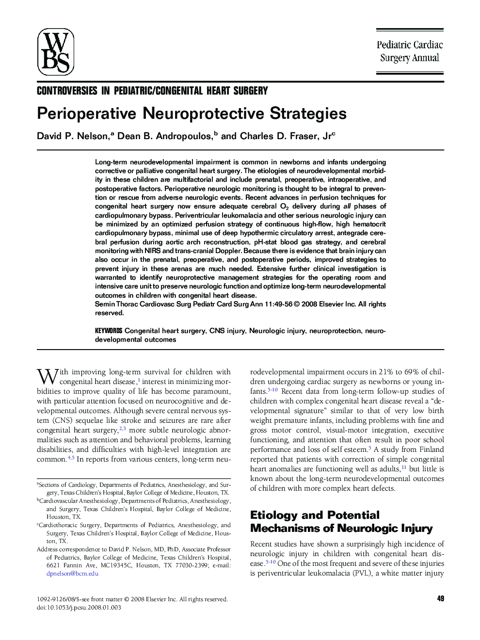 Perioperative Neuroprotective Strategies