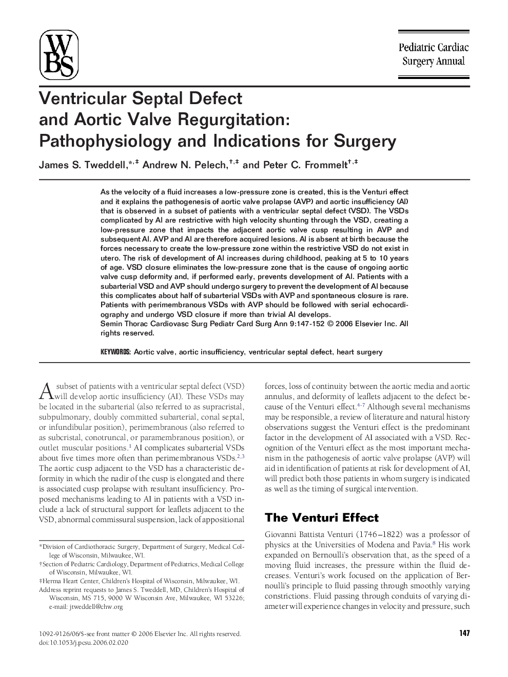 Ventricular Septal Defect and Aortic Valve Regurgitation: Pathophysiology and Indications for Surgery