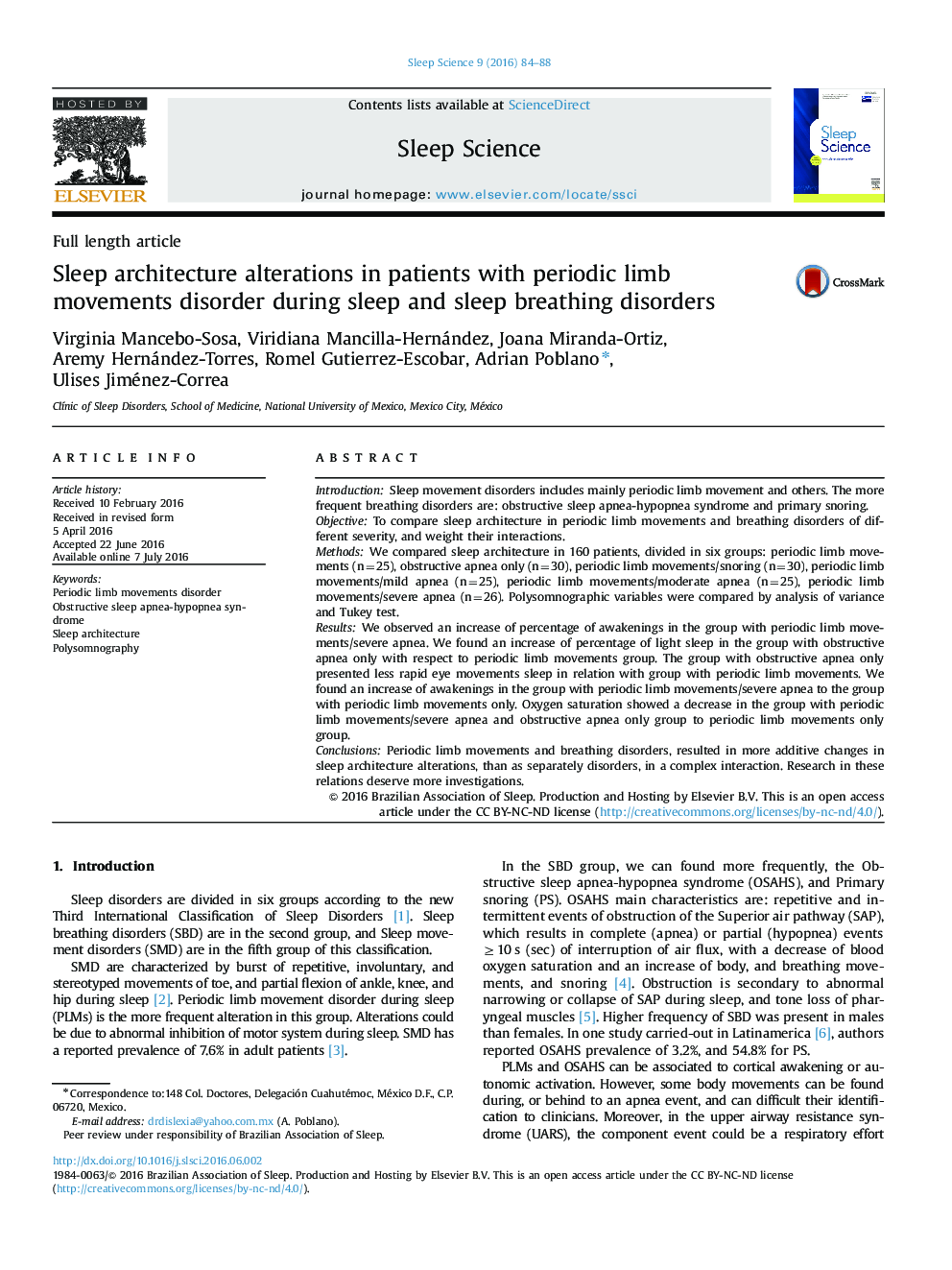 Sleep architecture alterations in patients with periodic limb movements disorder during sleep and sleep breathing disorders 