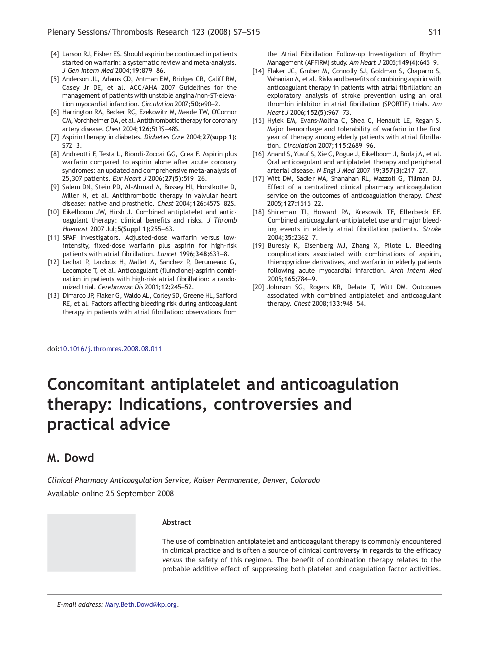 Concomitant antiplatelet and anticoagulation therapy: Indications, controversies and practical advice