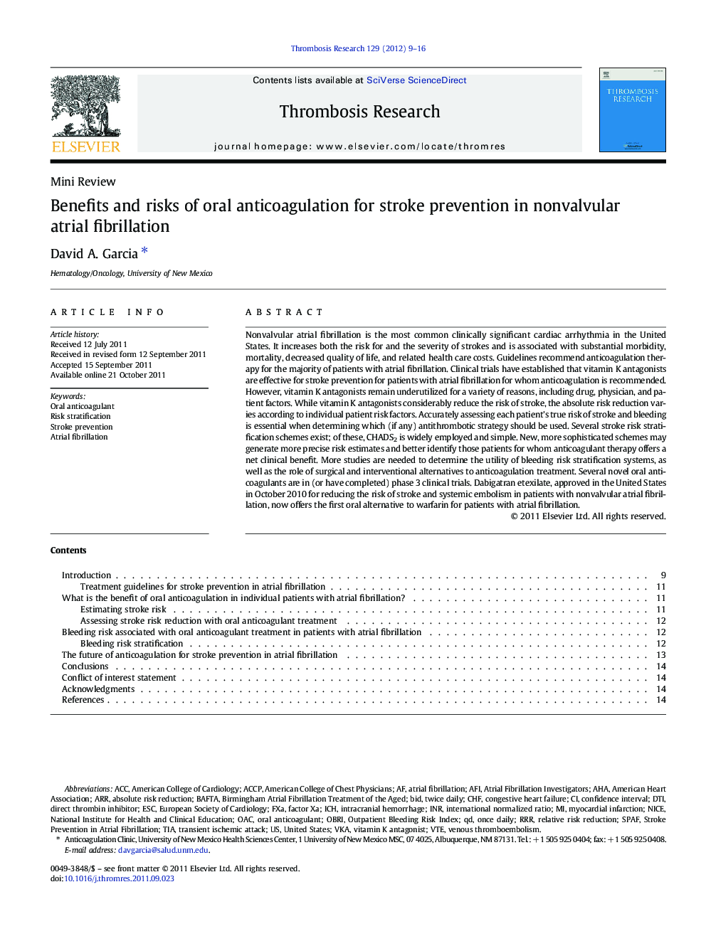 Benefits and risks of oral anticoagulation for stroke prevention in nonvalvular atrial fibrillation