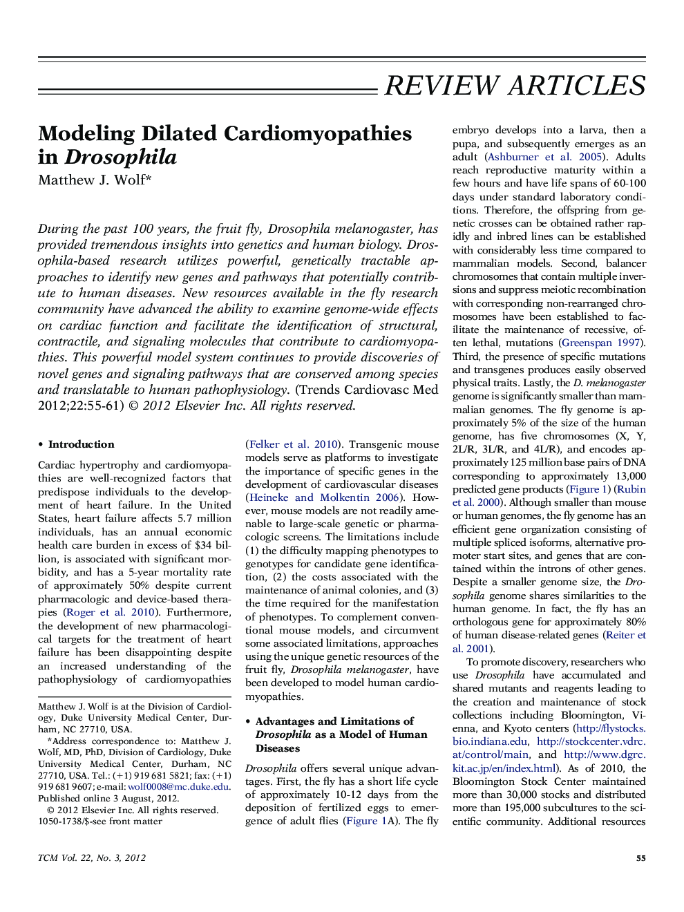 Modeling Dilated Cardiomyopathies in Drosophila