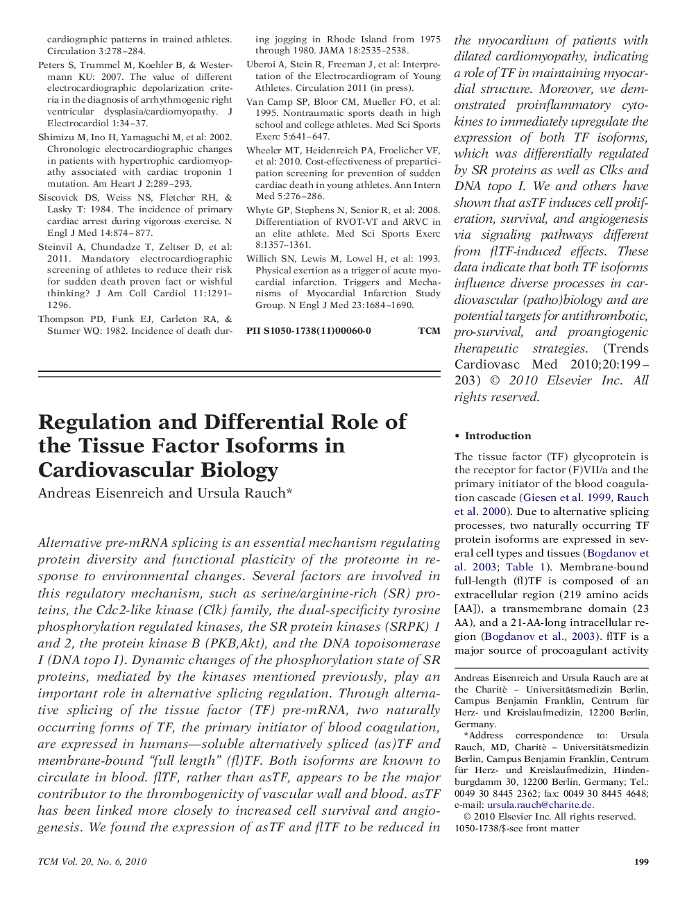 Regulation and Differential Role of the Tissue Factor Isoforms in Cardiovascular Biology
