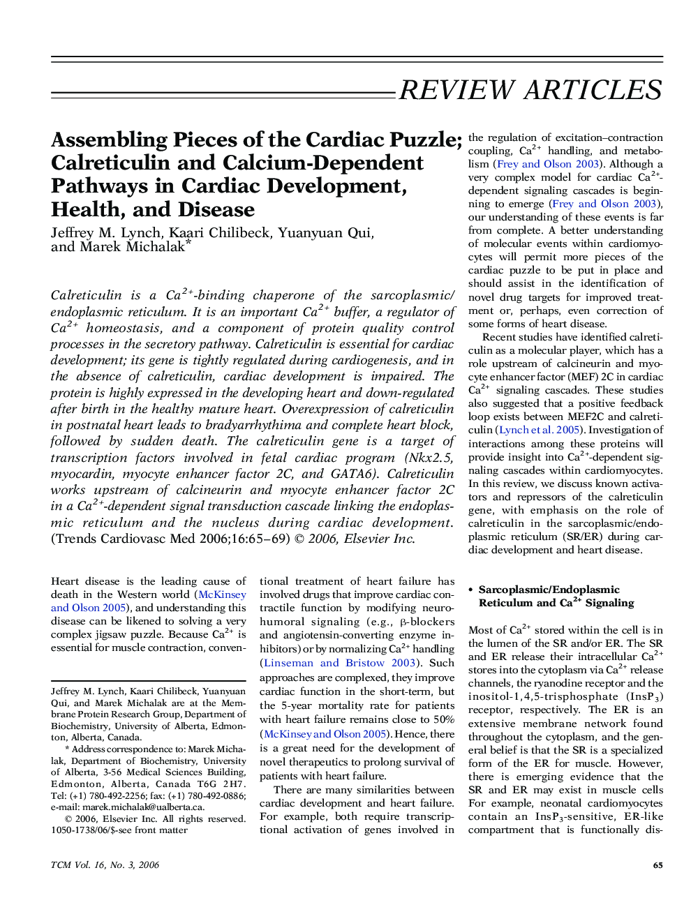 Assembling Pieces of the Cardiac Puzzle; Calreticulin and Calcium-Dependent Pathways in Cardiac Development, Health, and Disease