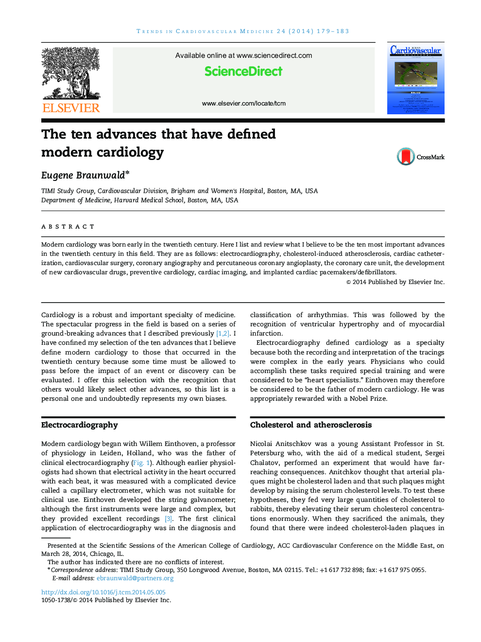 The ten advances that have defined modern cardiology 