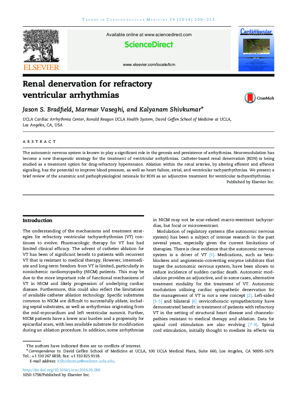 Renal denervation for refractory ventricular arrhythmias 