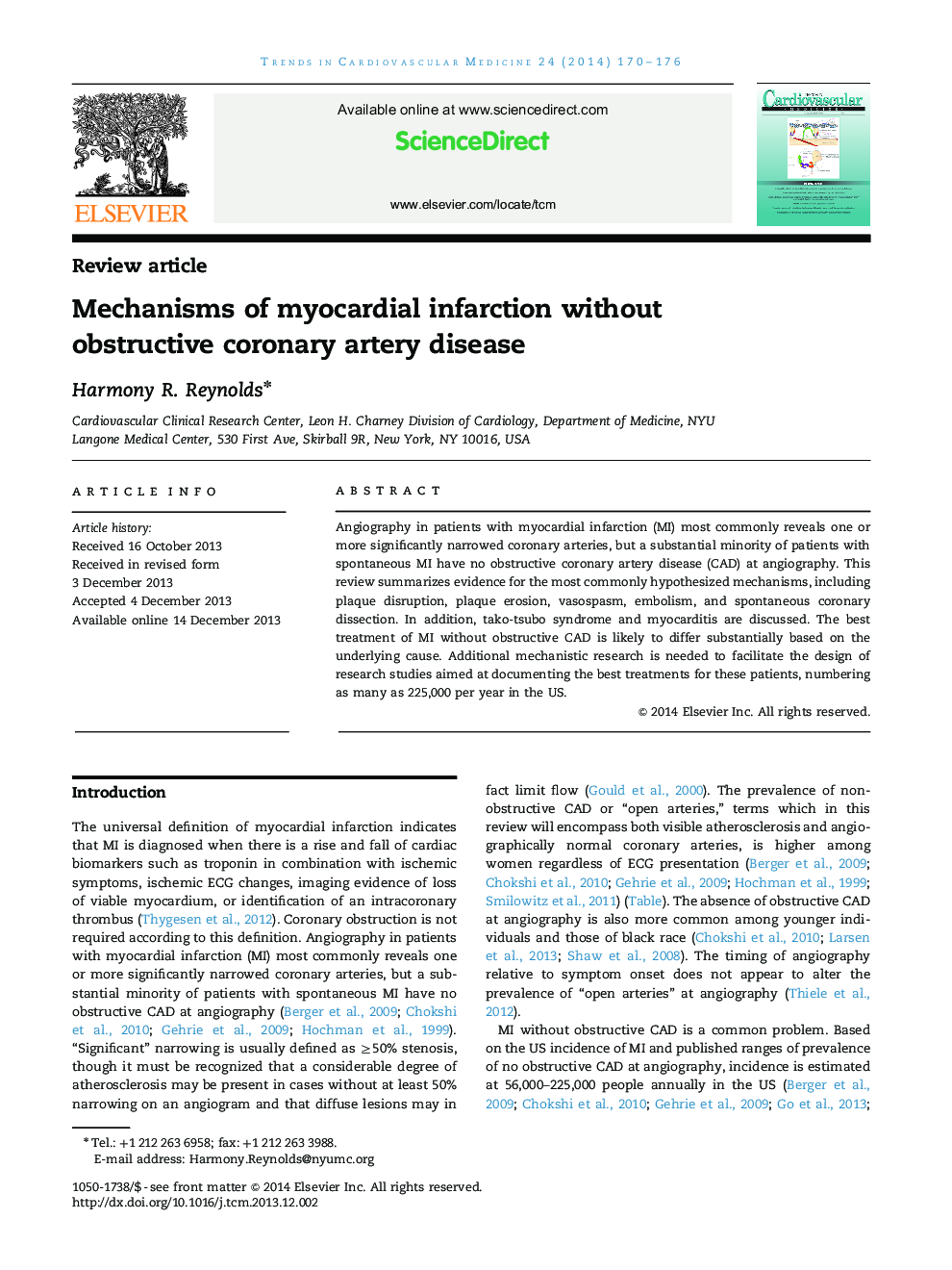 Mechanisms of myocardial infarction without obstructive coronary artery disease