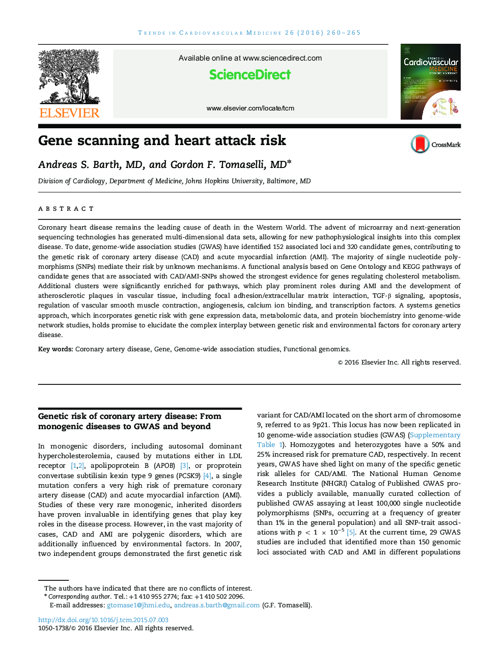 Gene scanning and heart attack risk 