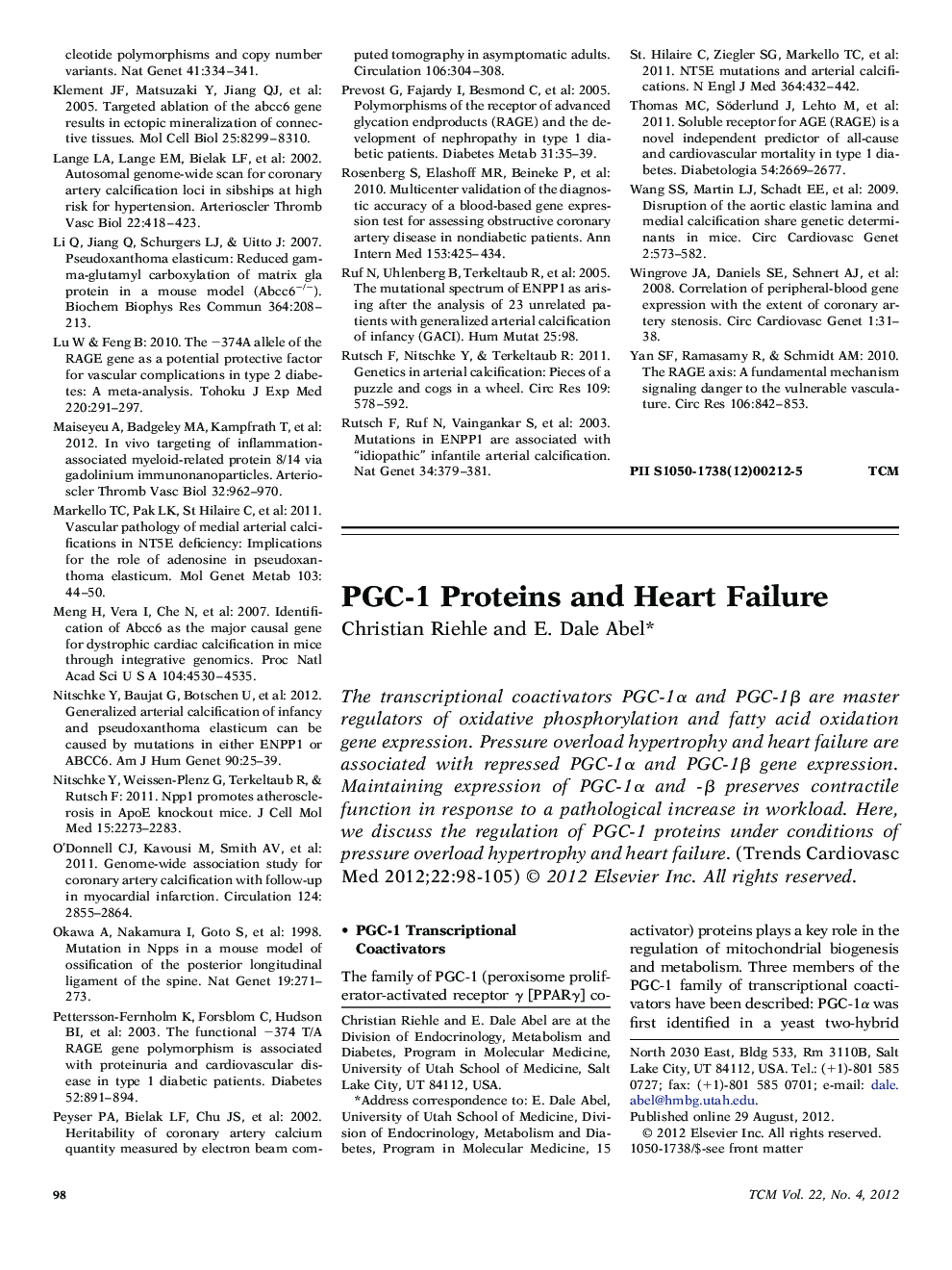 PGC-1 Proteins and Heart Failure