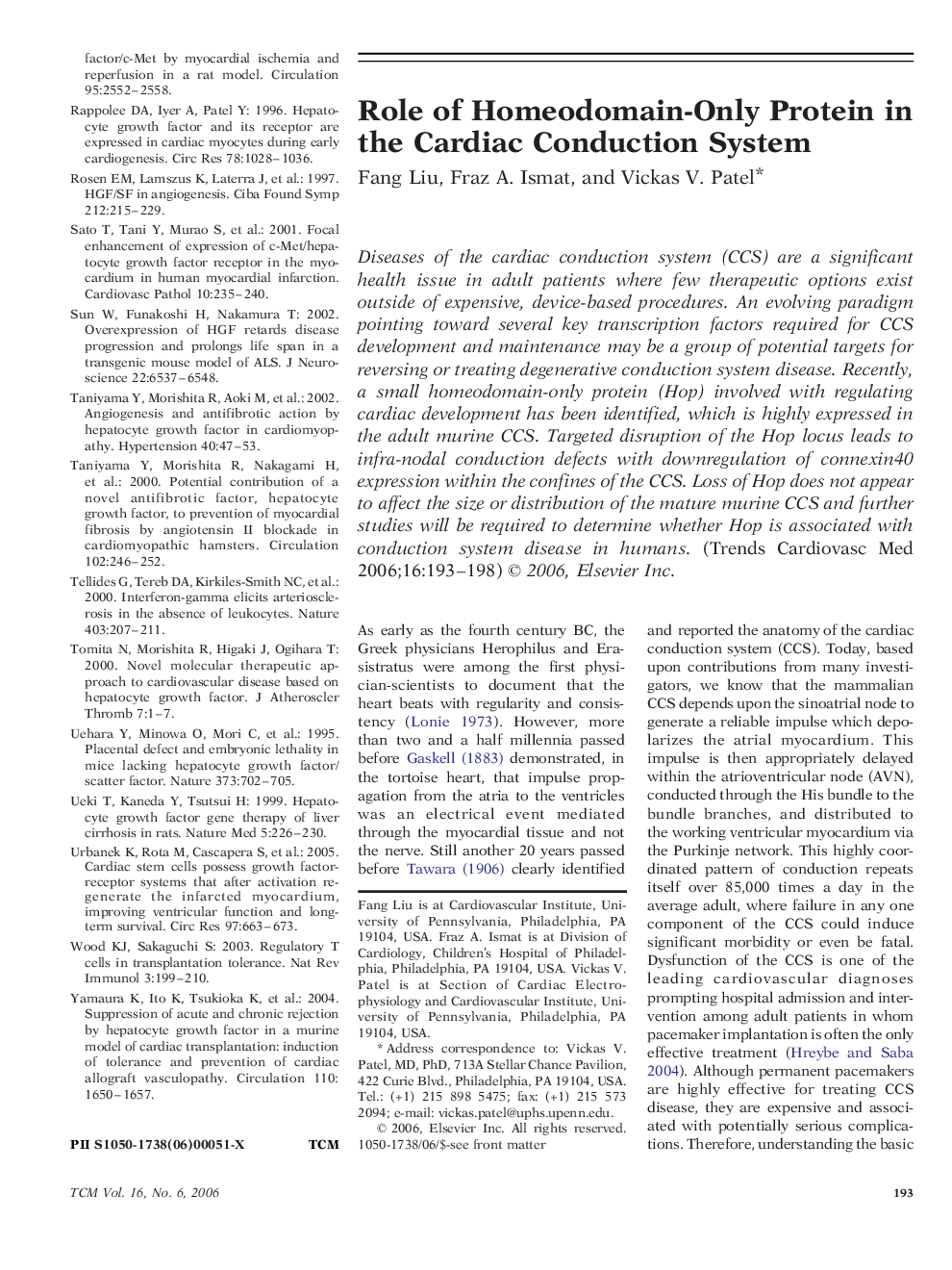 عکس صفحه اول مقاله: Role of Homeodomain-Only Protein in the Cardiac Conduction System Role of Homeodomain-Only Protein in the Cardiac Conduction System