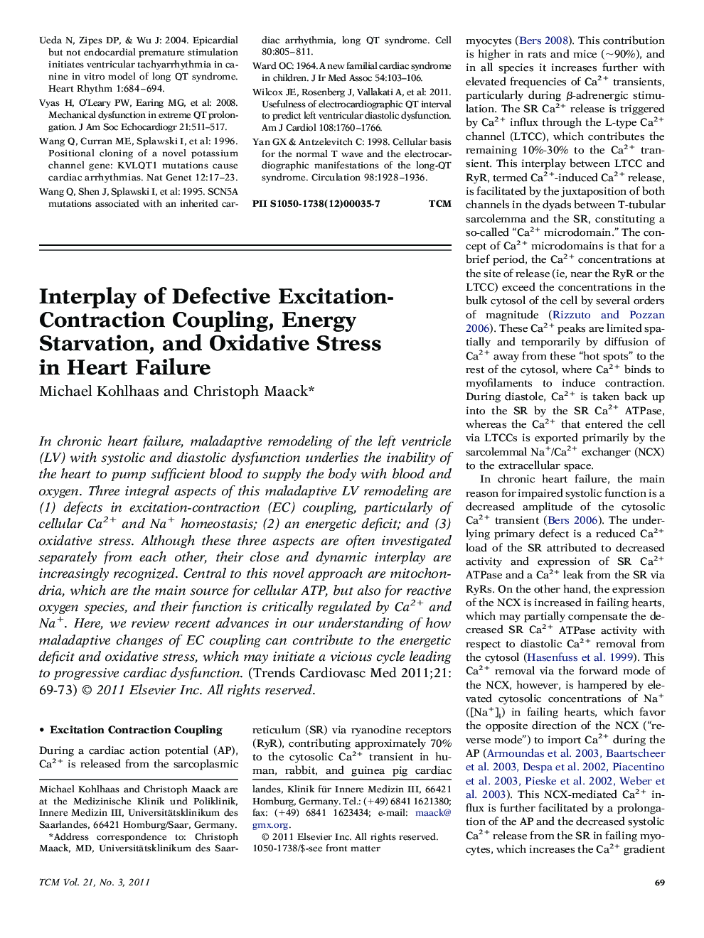 Interplay of Defective Excitation-Contraction Coupling, Energy Starvation, and Oxidative Stress in Heart Failure