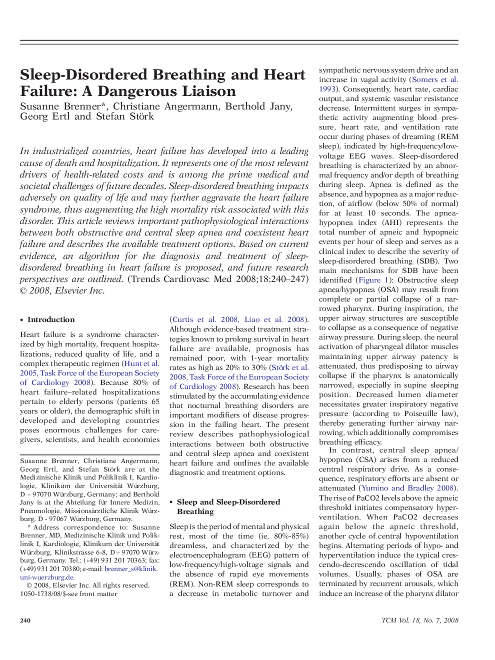 Sleep-Disordered Breathing and Heart Failure