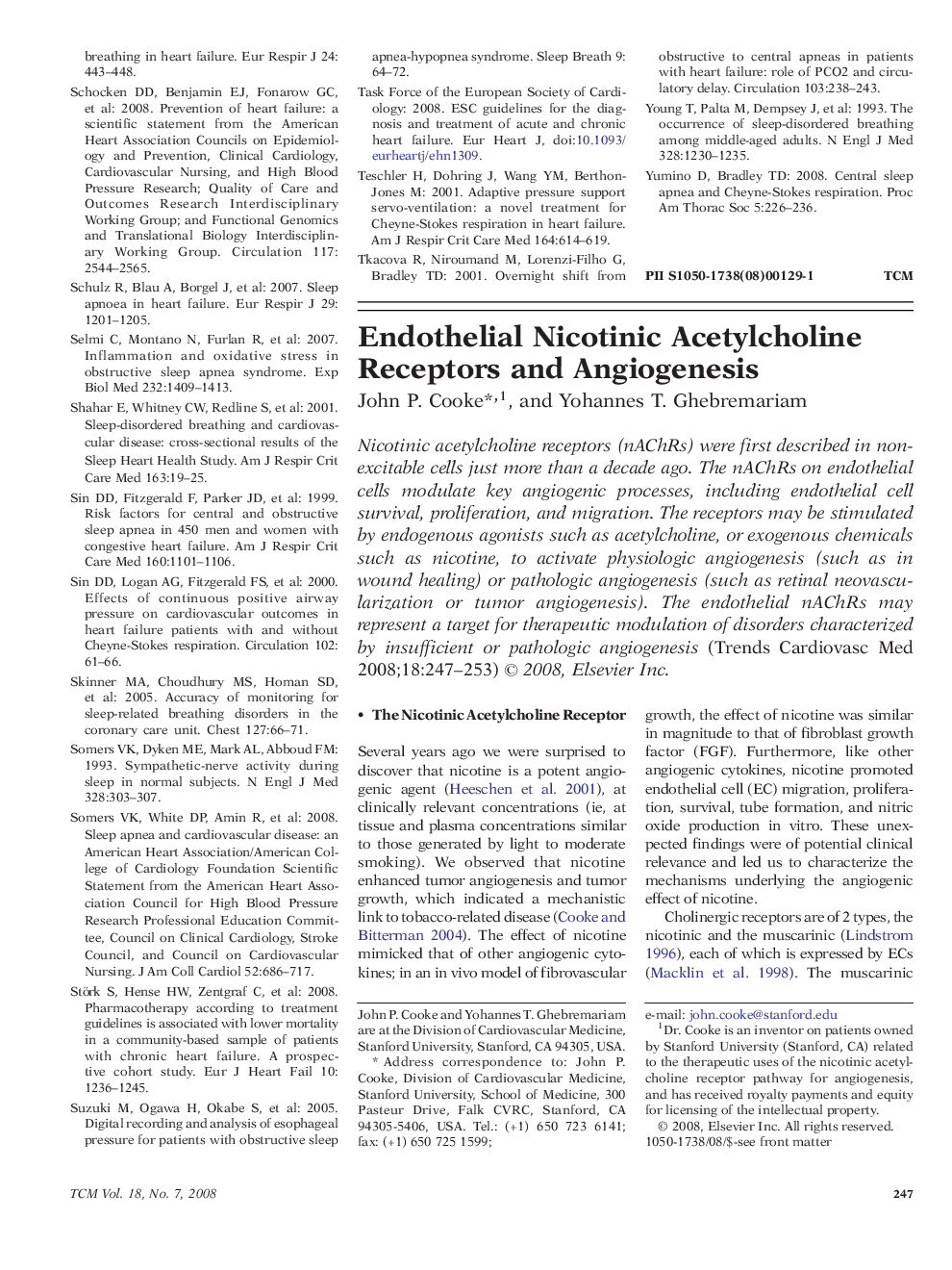 Endothelial Nicotinic Acetylcholine Receptors and Angiogenesis