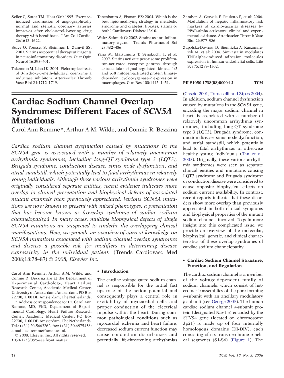 Cardiac Sodium Channel Overlap Syndromes: Different Faces of SCN5A Mutations