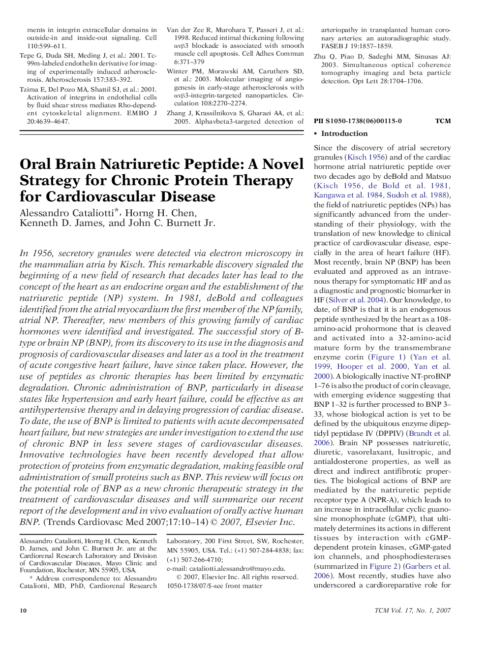 Oral Brain Natriuretic Peptide: A Novel Strategy for Chronic Protein Therapy for Cardiovascular Disease
