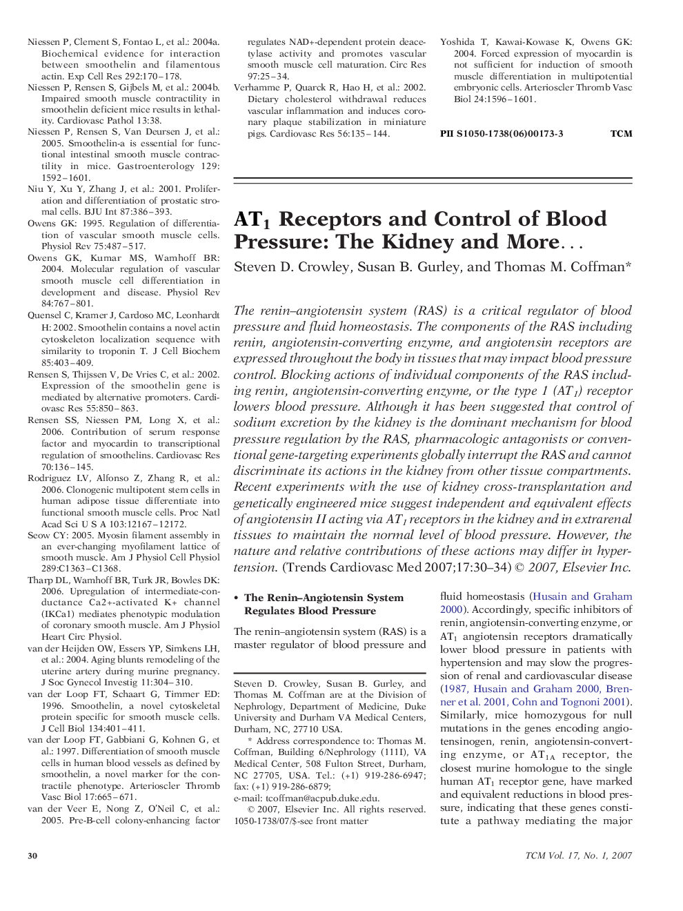 AT1 Receptors and Control of Blood Pressure: The Kidney and More…