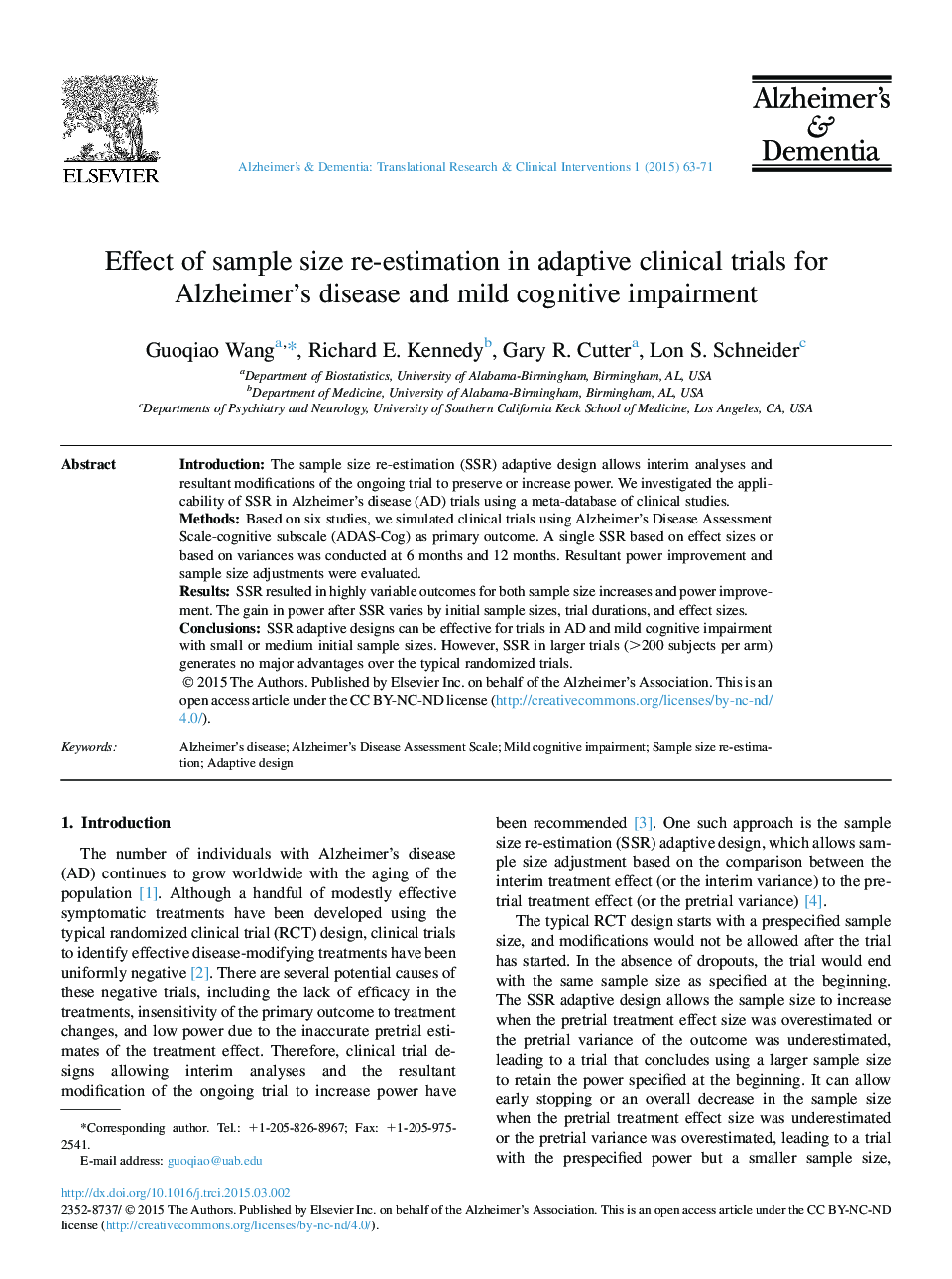 Effect of sample size re-estimation in adaptive clinical trials for Alzheimer's disease and mild cognitive impairment