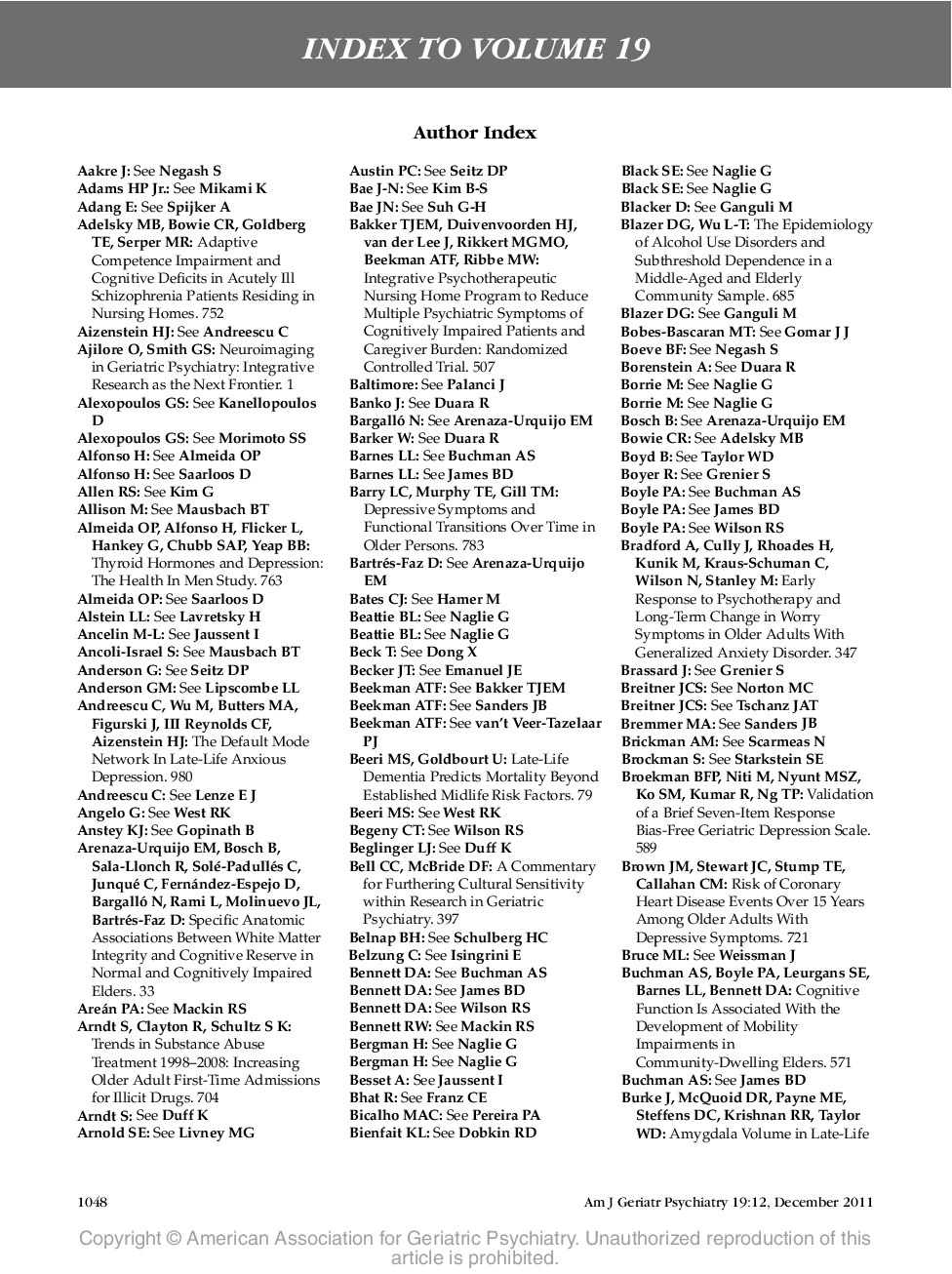 عکس صفحه اول مقاله: Author Index Author Index
