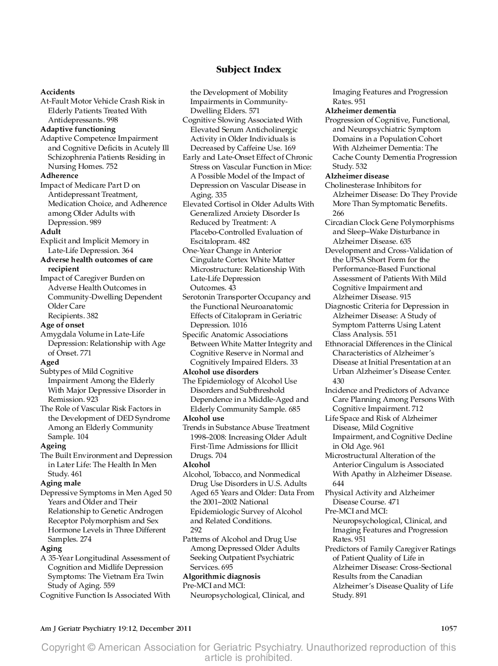 عکس صفحه اول مقاله: Subject Index Subject Index