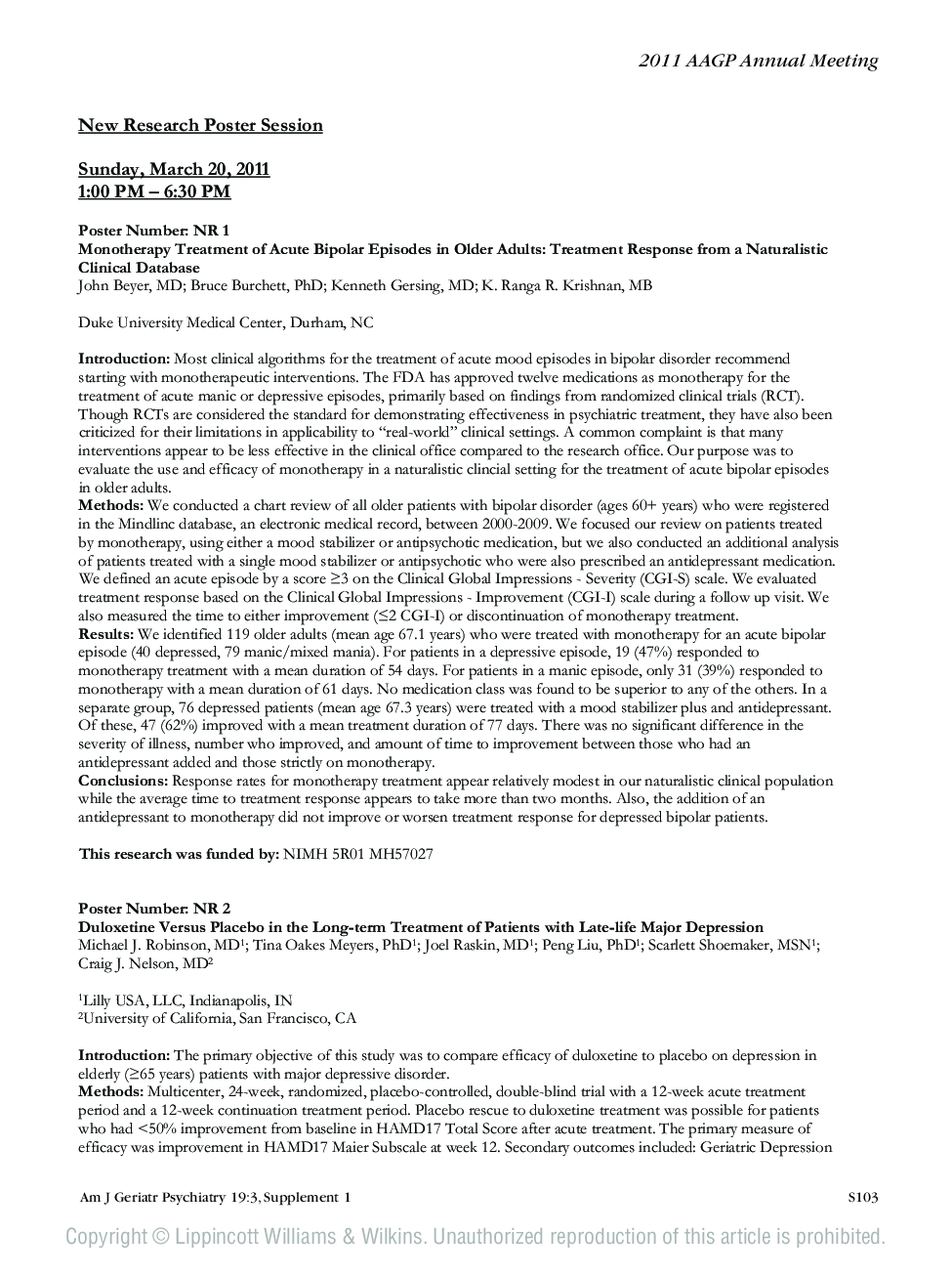 عکس صفحه اول مقاله: New Research Poster Session New Research Poster Session