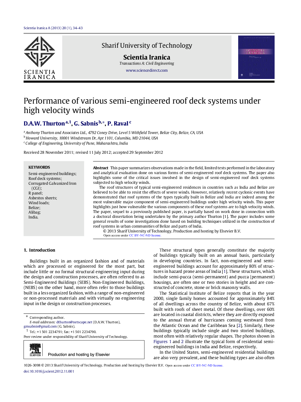 Performance of various semi-engineered roof deck systems under high velocity winds 