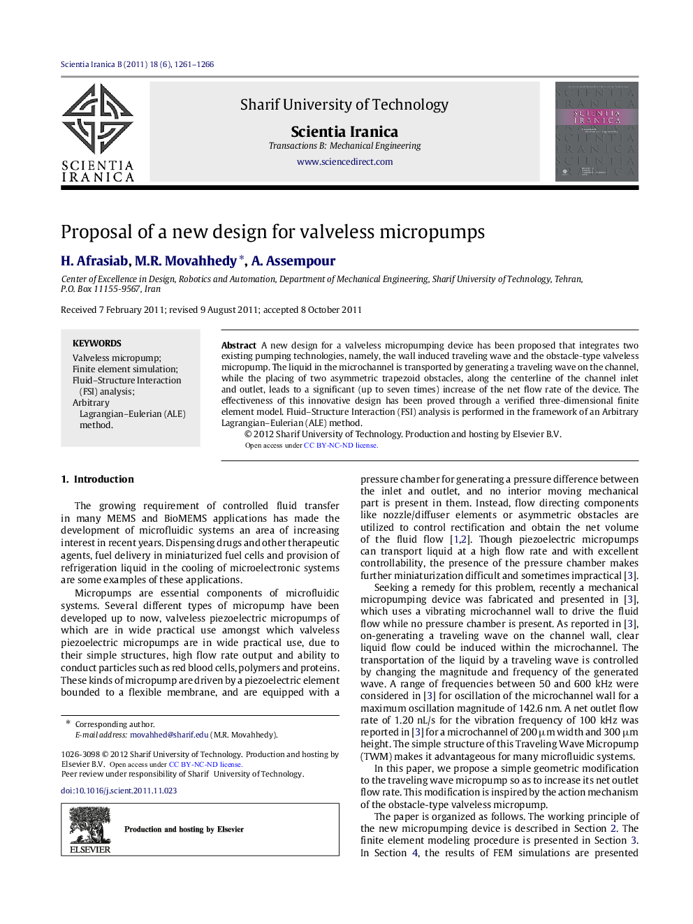 Proposal of a new design for valveless micropumps