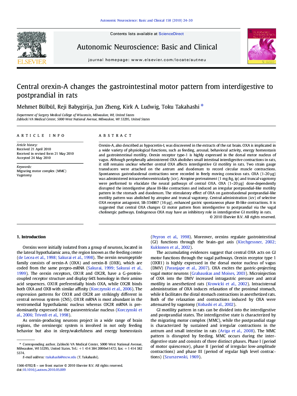 Central orexin-A changes the gastrointestinal motor pattern from interdigestive to postprandial in rats