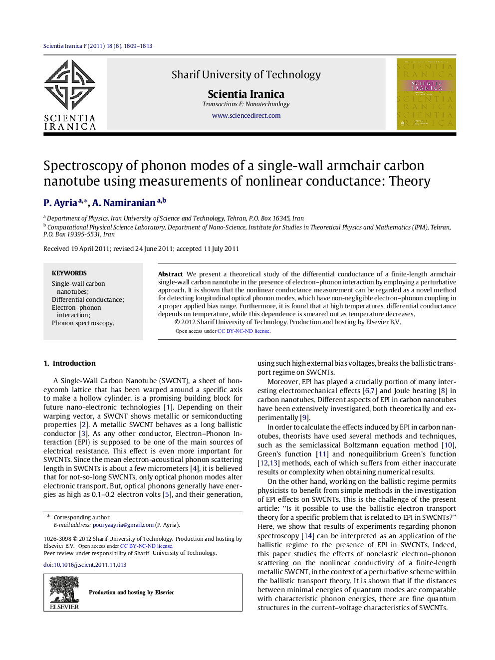 Spectroscopy of phonon modes of a single-wall armchair carbon nanotube using measurements of nonlinear conductance: Theory