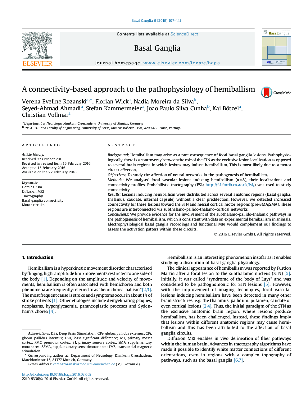 A connectivity-based approach to the pathophysiology of hemiballism