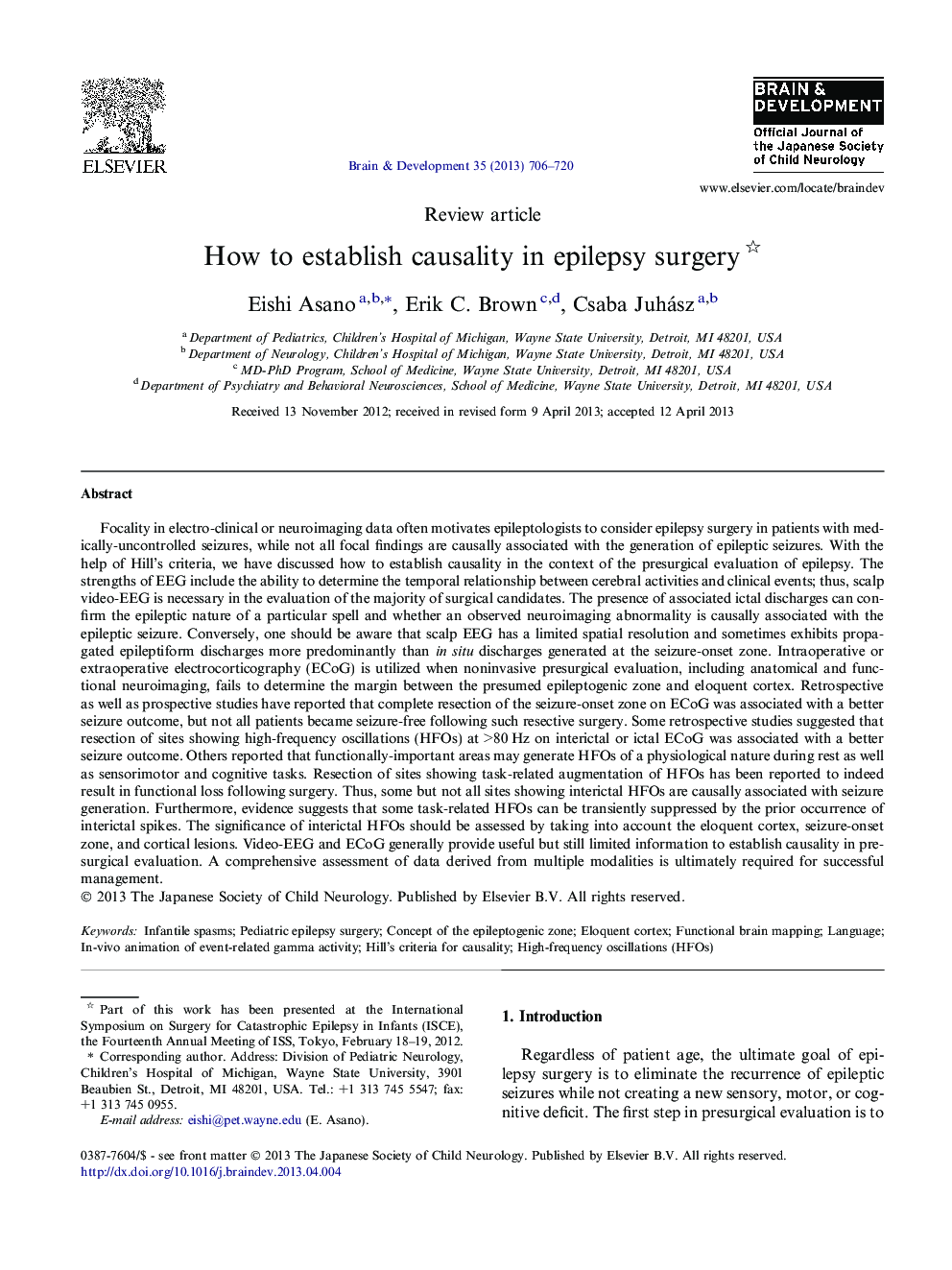 How to establish causality in epilepsy surgery 