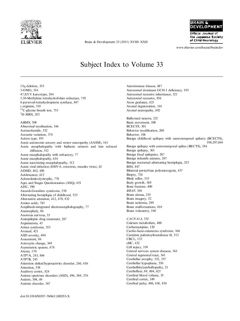 Subject Index