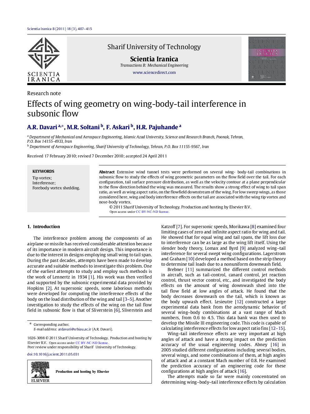 Effects of wing geometry on wing-body-tail interference in subsonic flow