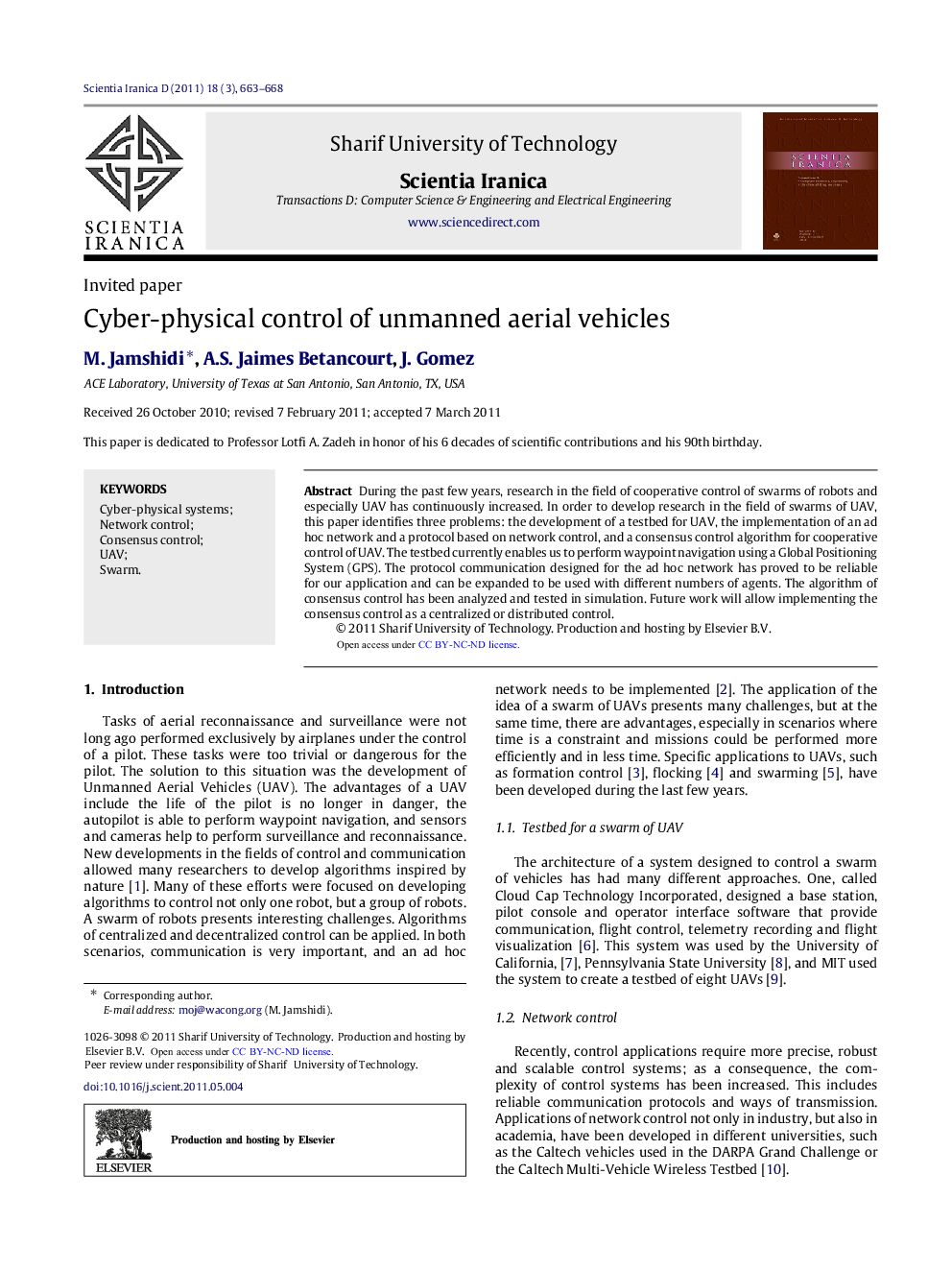 Cyber-physical control of unmanned aerial vehicles