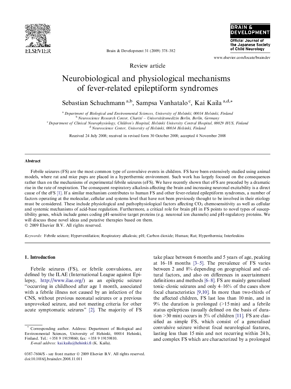 Neurobiological and physiological mechanisms of fever-related epileptiform syndromes