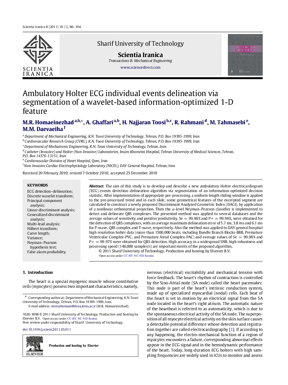 Ambulatory Holter ECG individual events delineation via segmentation of a wavelet-based information-optimized 1-D feature