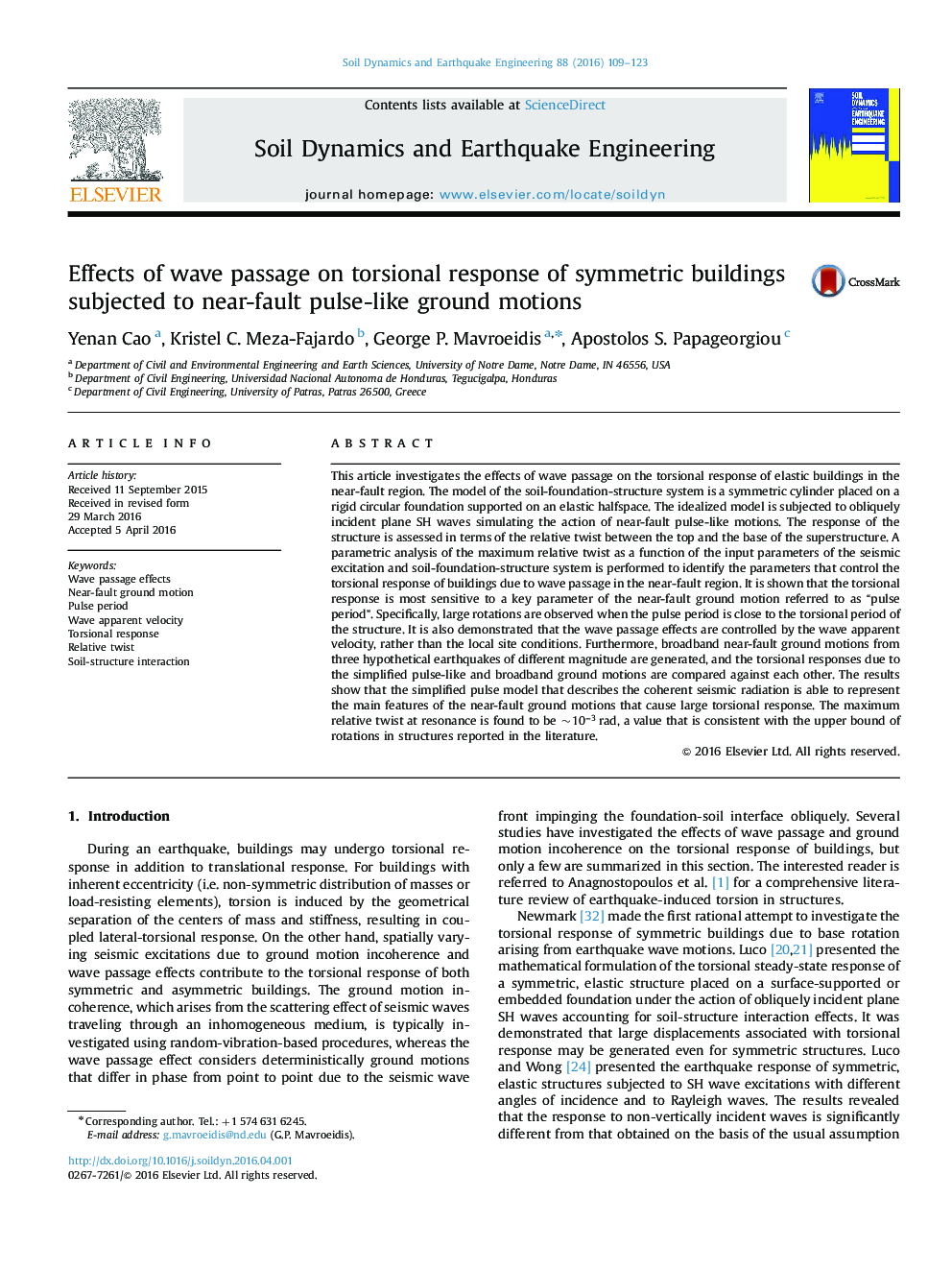 Effects of wave passage on torsional response of symmetric buildings subjected to near-fault pulse-like ground motions