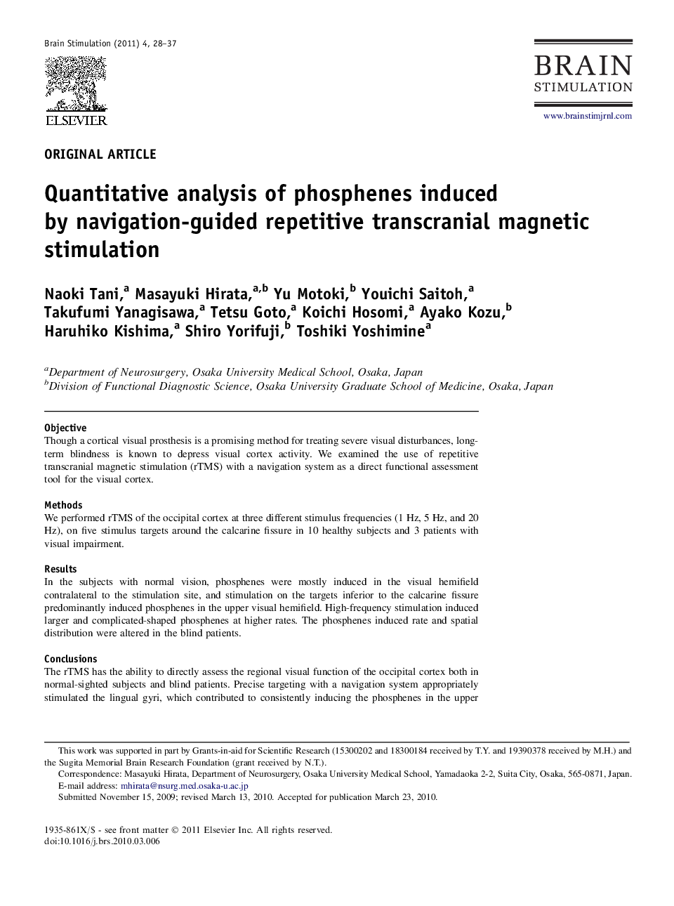 Quantitative analysis of phosphenes induced by navigation-guided repetitive transcranial magnetic stimulation 