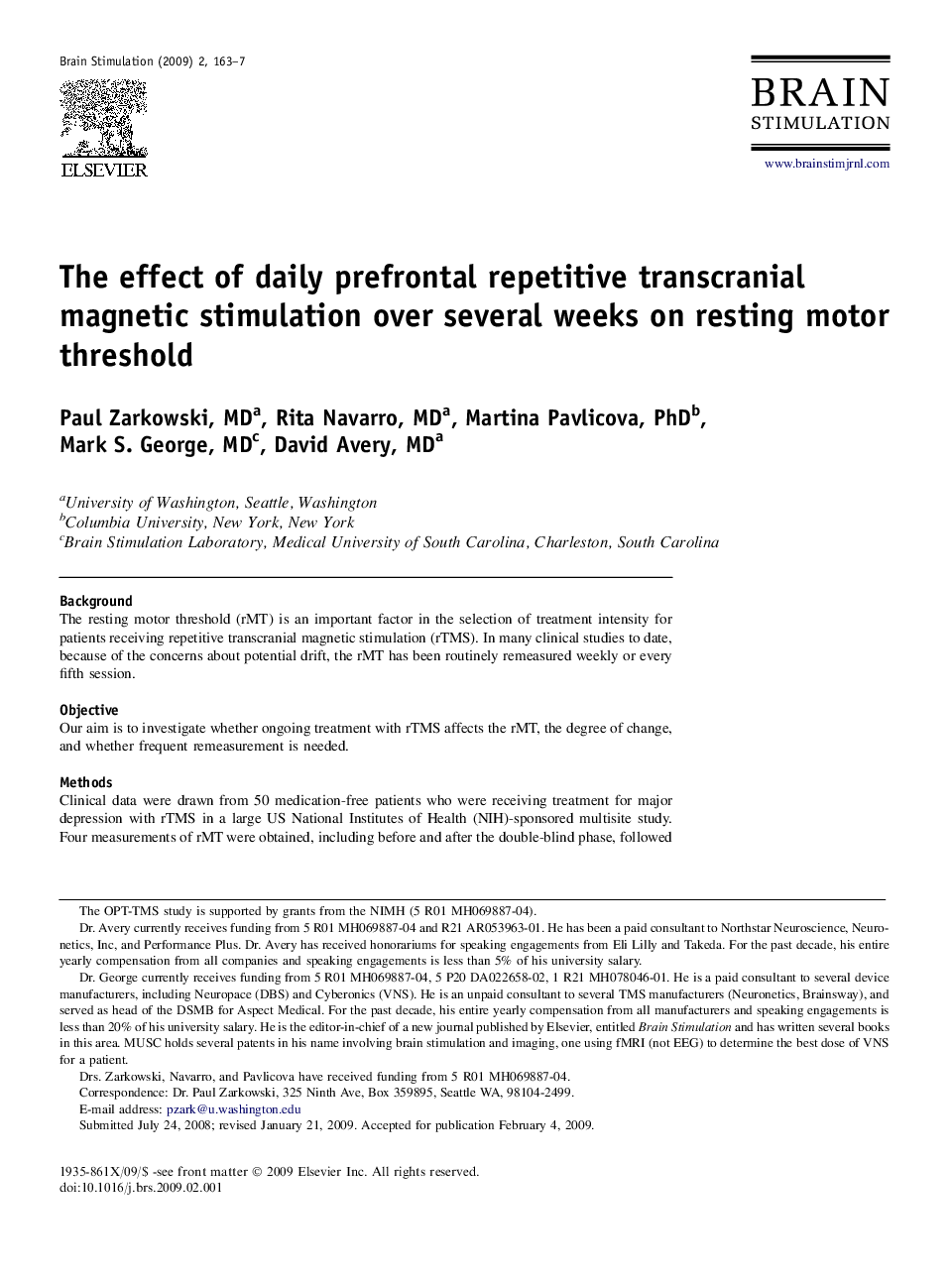 The effect of daily prefrontal repetitive transcranial magnetic stimulation over several weeks on resting motor threshold