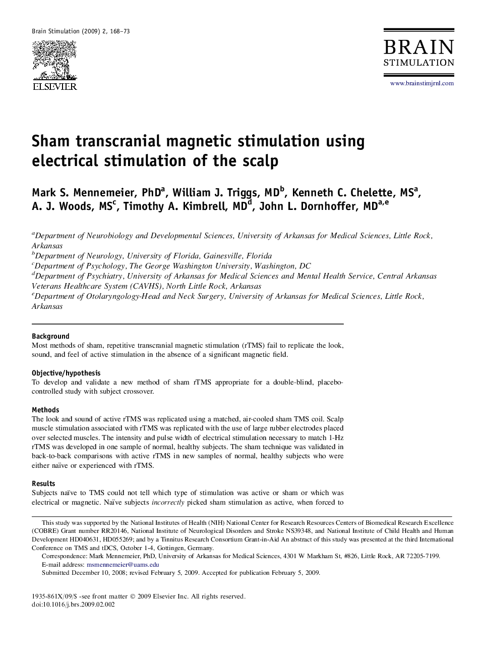 Sham transcranial magnetic stimulation using electrical stimulation of the scalp 