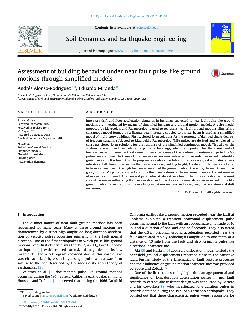 Assessment of building behavior under near-fault pulse-like ground motions through simplified models