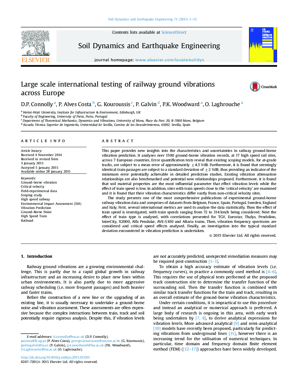 Large scale international testing of railway ground vibrations across Europe