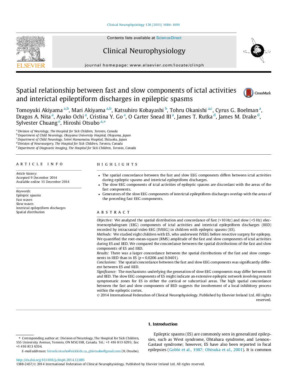 Spatial relationship between fast and slow components of ictal activities and interictal epileptiform discharges in epileptic spasms