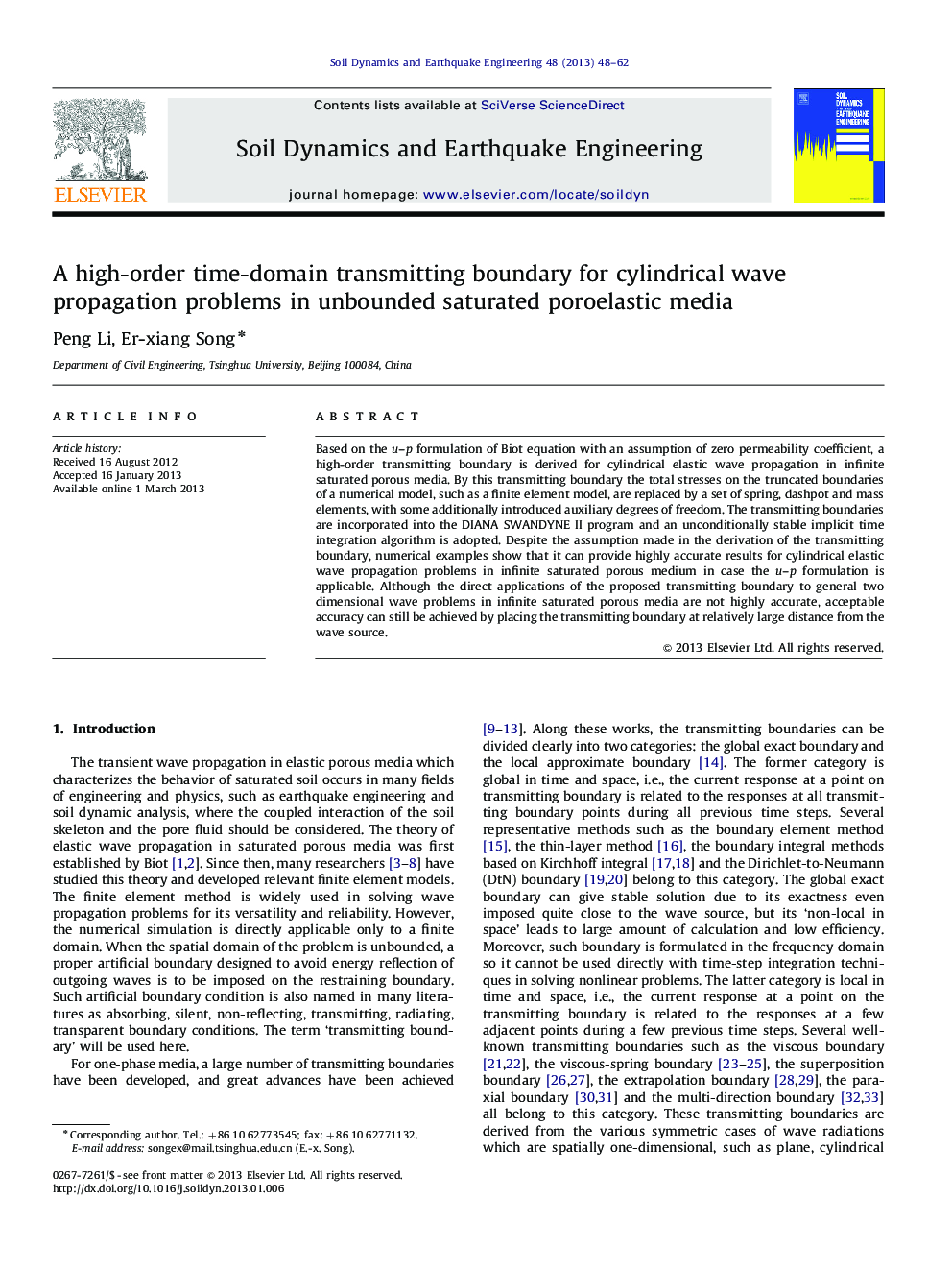 A high-order time-domain transmitting boundary for cylindrical wave propagation problems in unbounded saturated poroelastic media